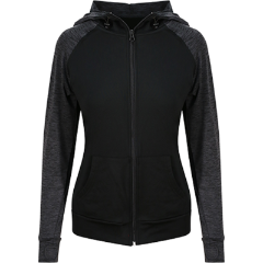 Moderner Kontrast Zip-Hoodie Damen